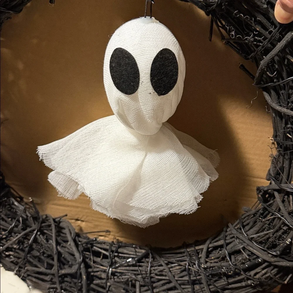 Pottery Barn Ghost 👻 Lit Wreath BNIB